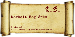 Kerbolt Boglárka névjegykártya